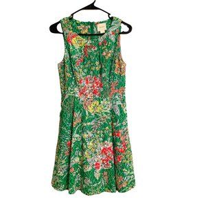 Anthropologie Maeve Size 2 Dress Verbena Lace Floral Green Sleeveless Sequined